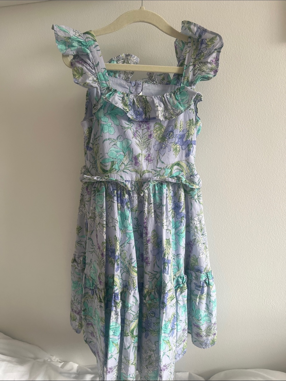 Janie and Jack Lavender Floral Ruffle Sundress with Mint Accents